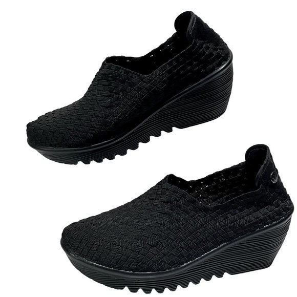 Bernie Mev Womens Braided Wedge Shoes Non-Slip Pull-on Gem Black Size 10 - Picture 4 of 14